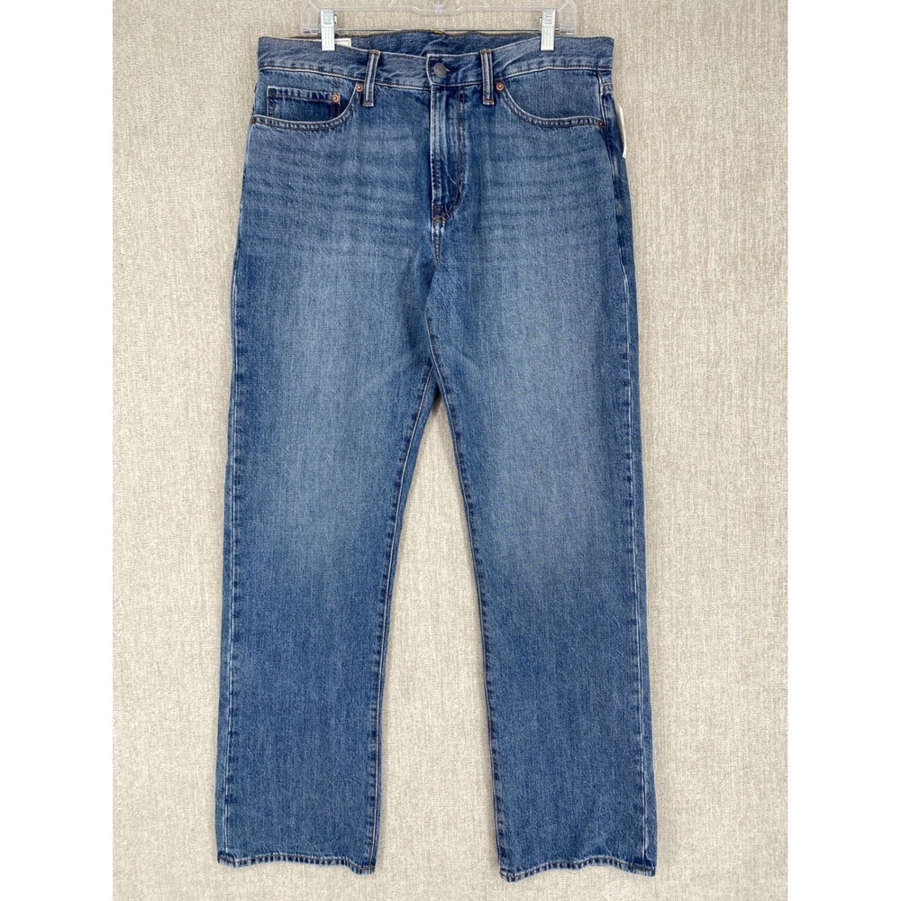 Gap‎ Relaxed Fit Denim Jeans Mens 34x36 Blue Medium Wash Straight Leg NWT